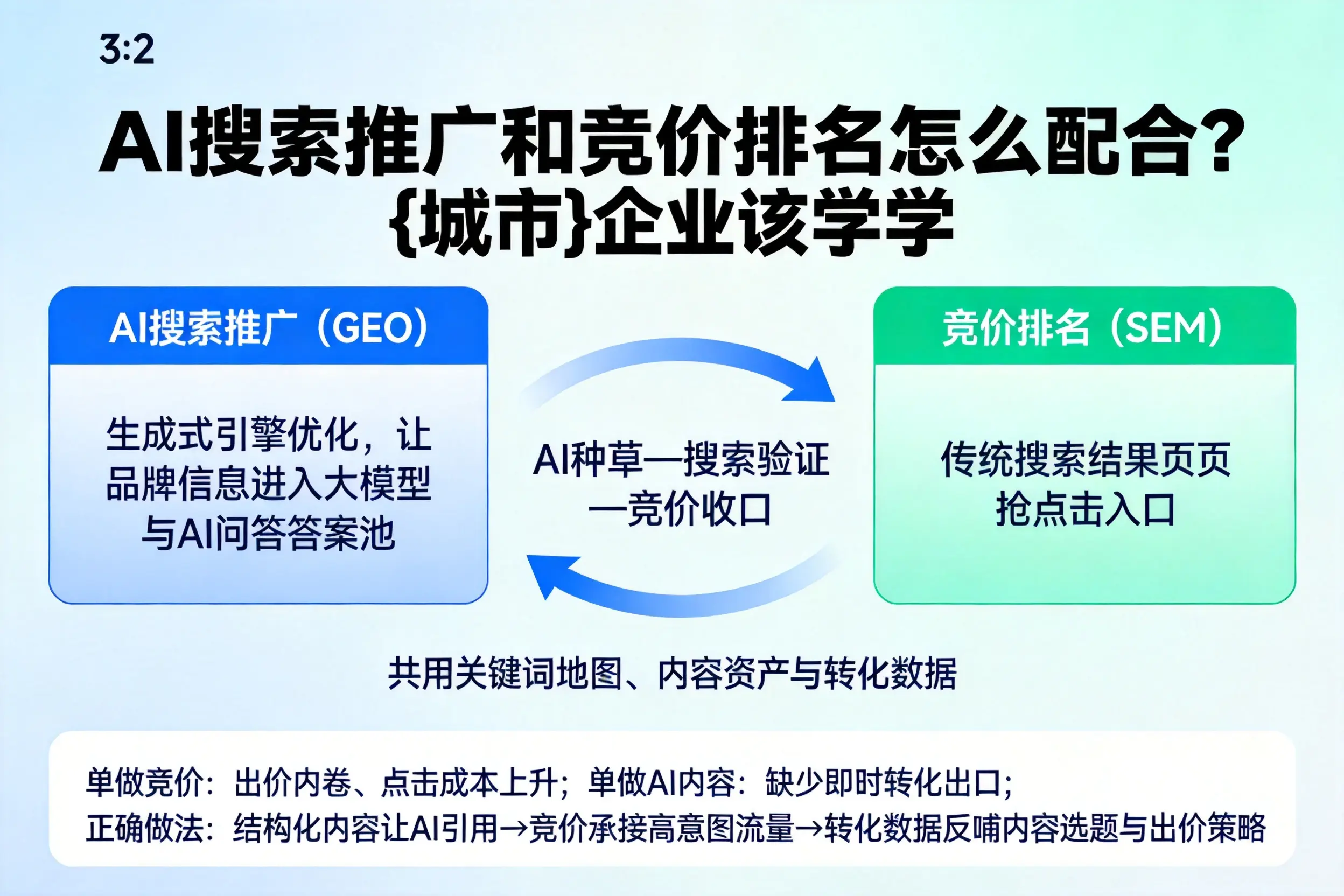 AI搜索推广和竞价排名怎么配合？十堰企业该学学