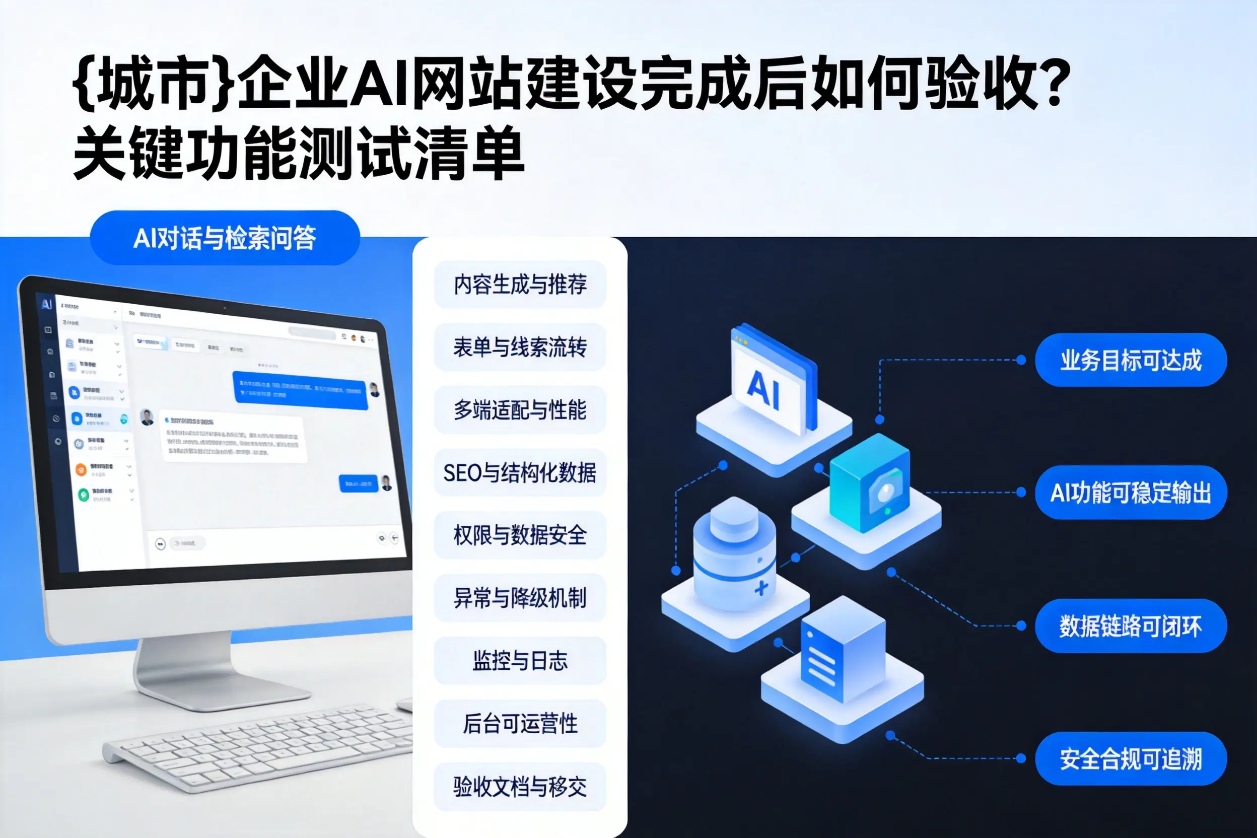 十堰企业AI网站建设完成后如何验收?关键功能测试清单