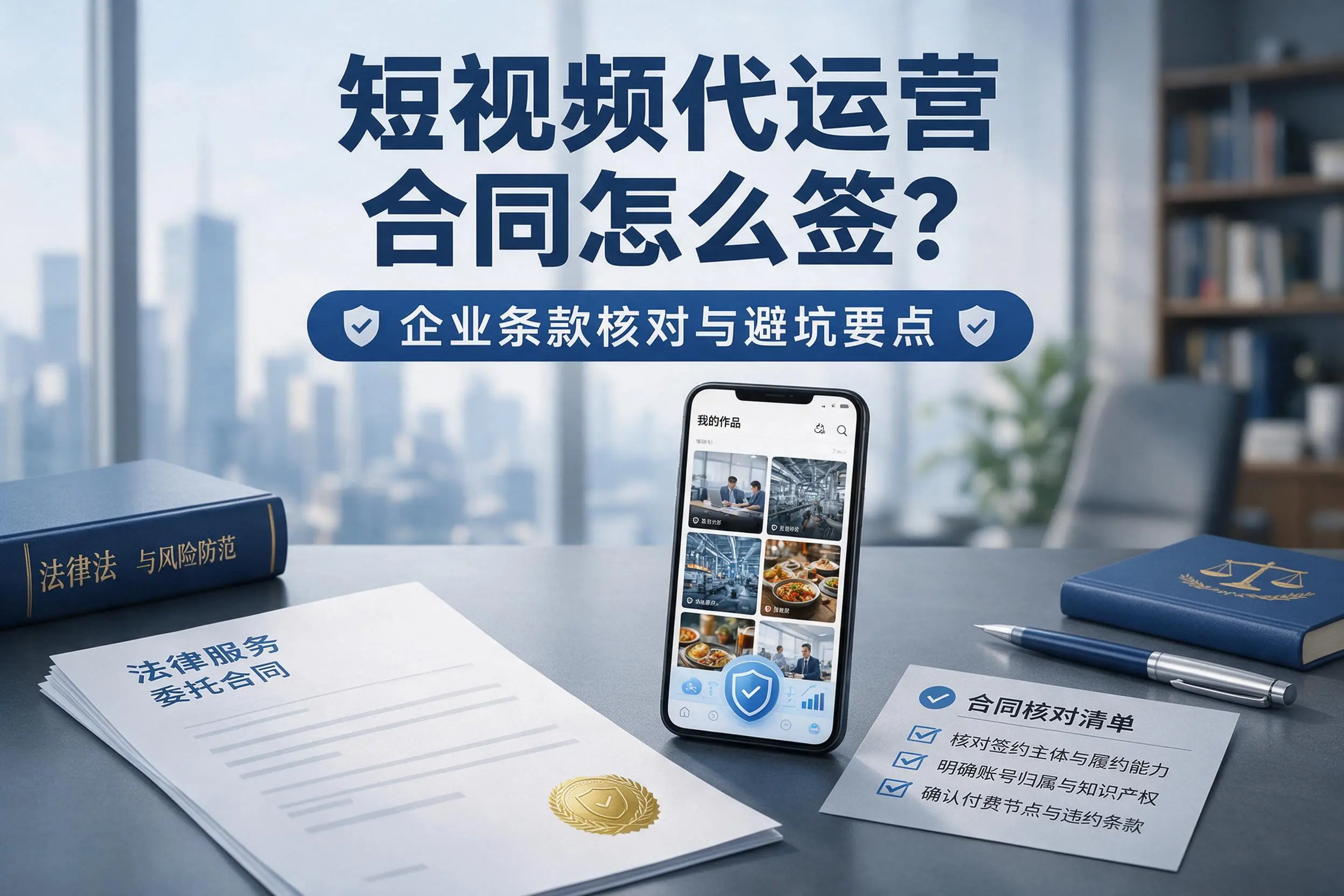 短视频代运营合同怎么签?十堰企业条款核对与避坑要点