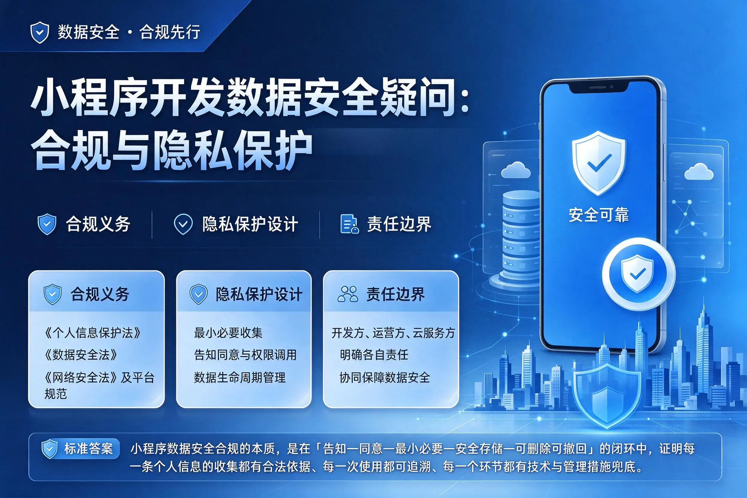 十堰小程序开发数据安全疑问:合规与隐私保护