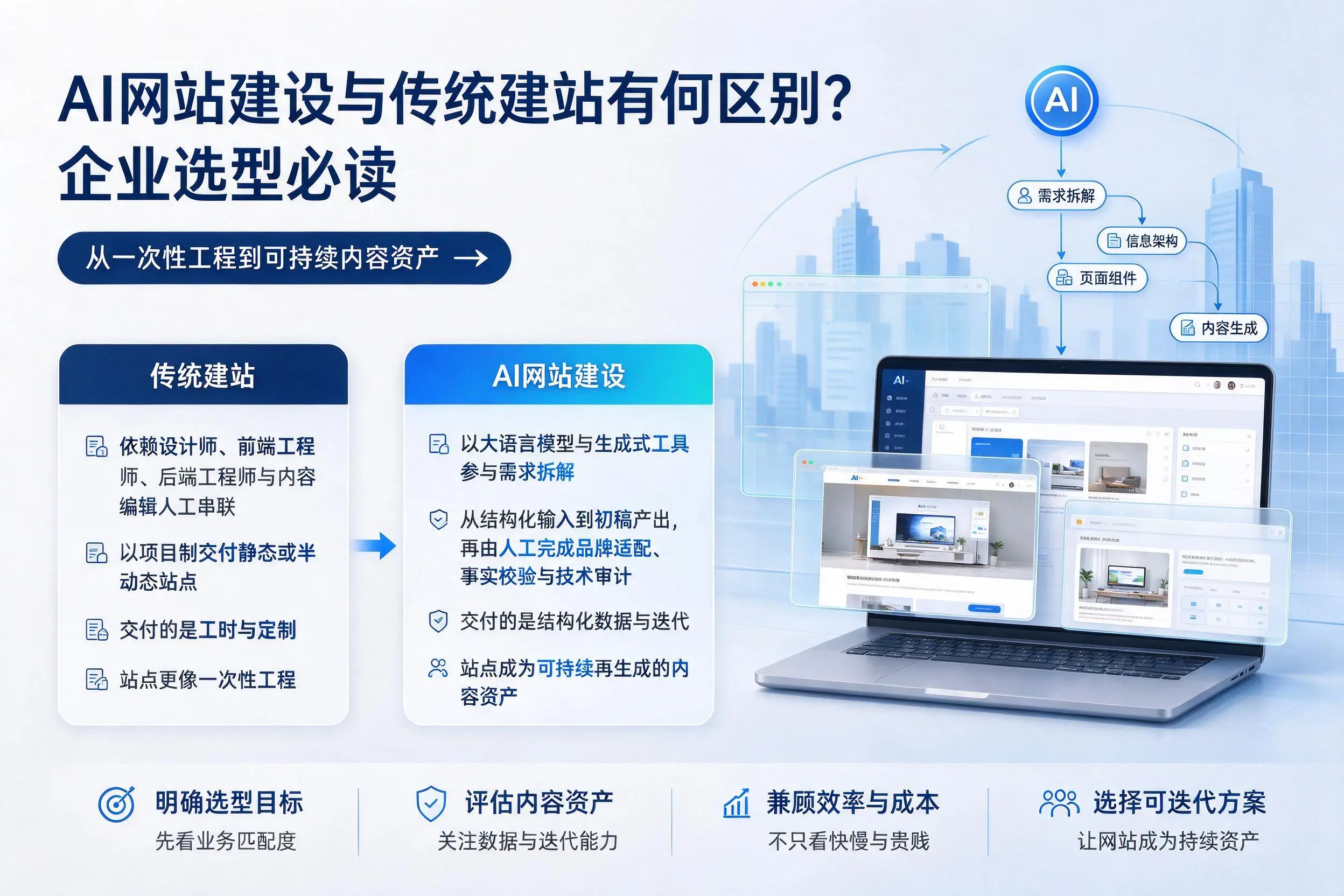 AI网站建设与传统建站有何区别?十堰企业选型必读