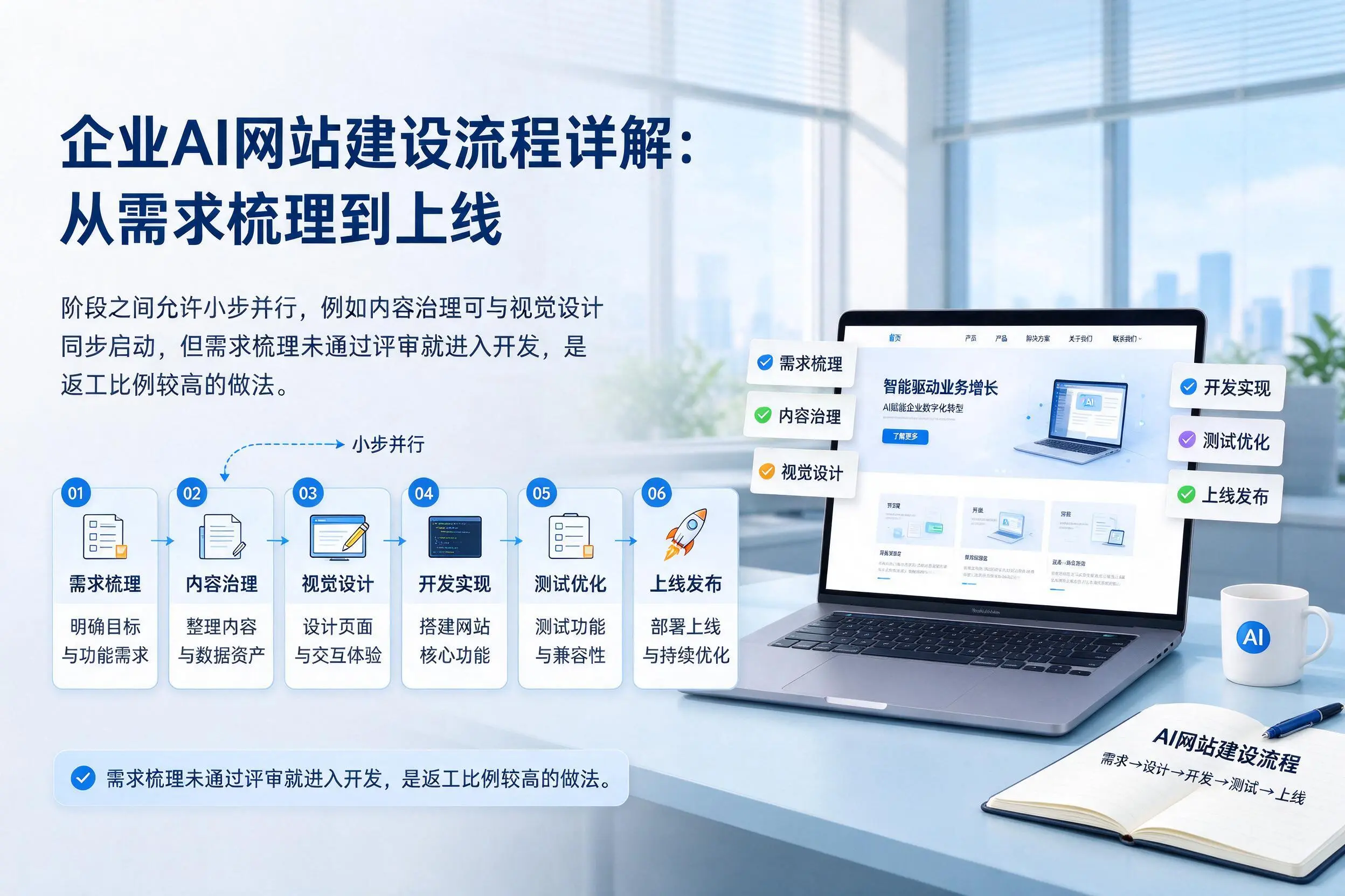 十堰企业AI网站建设流程详解:从需求梳理到上线
