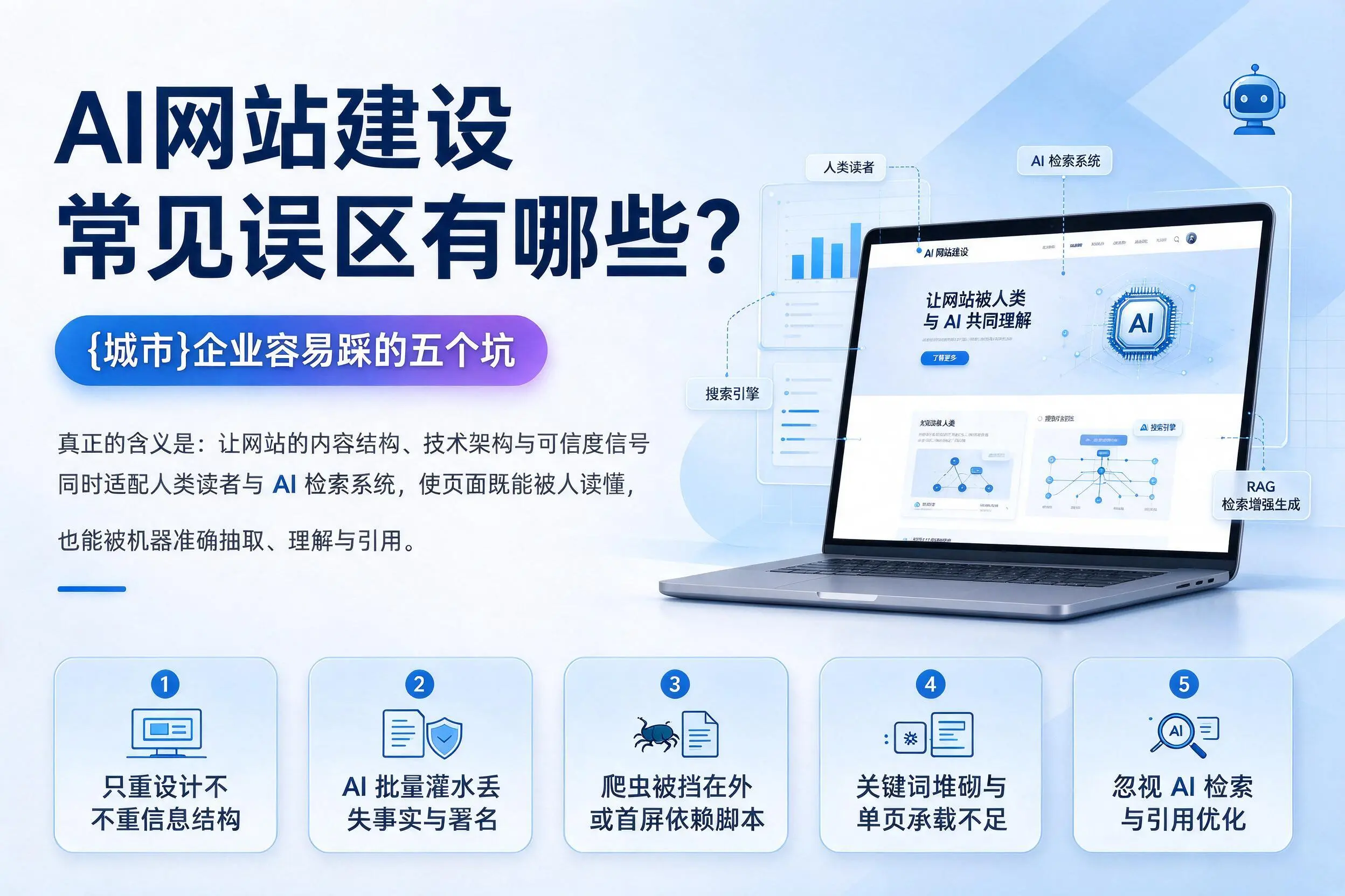 AI网站建设常见误区有哪些？十堰企业容易踩的五个坑