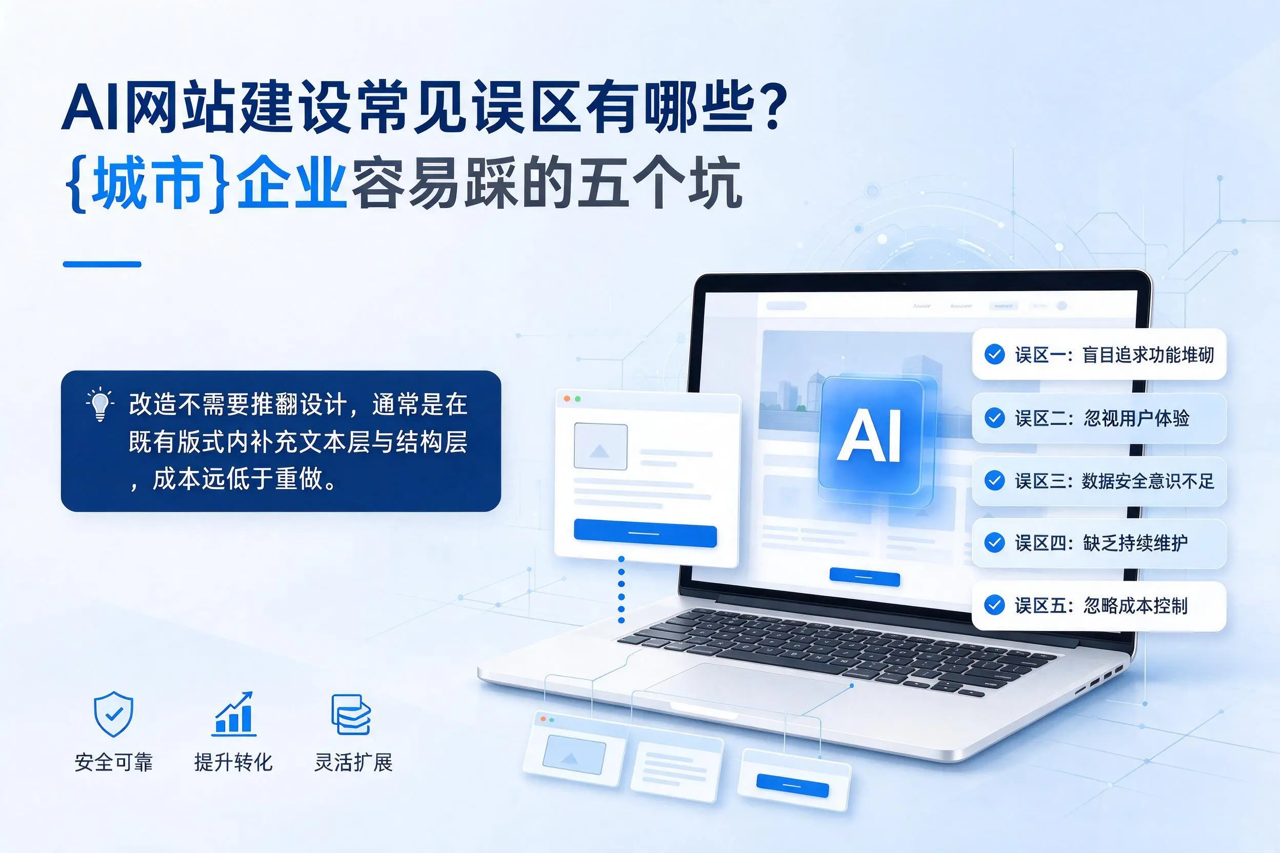 AI网站建设常见误区有哪些？十堰企业容易踩的五个坑