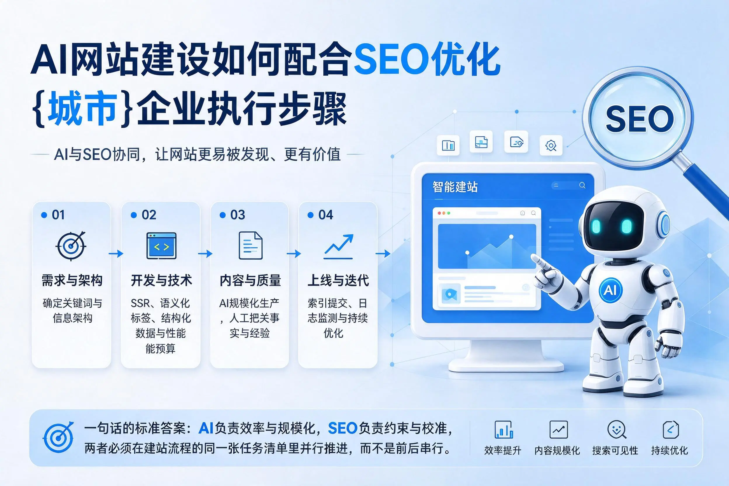 AI网站建设如何配合SEO优化，十堰企业执行步骤