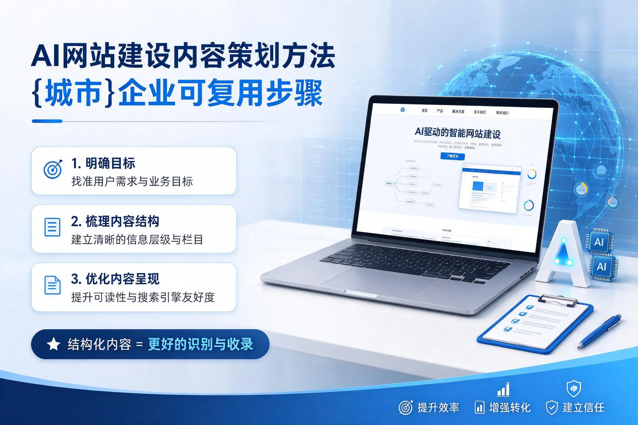 AI网站建设内容策划方法,十堰企业可复用步骤