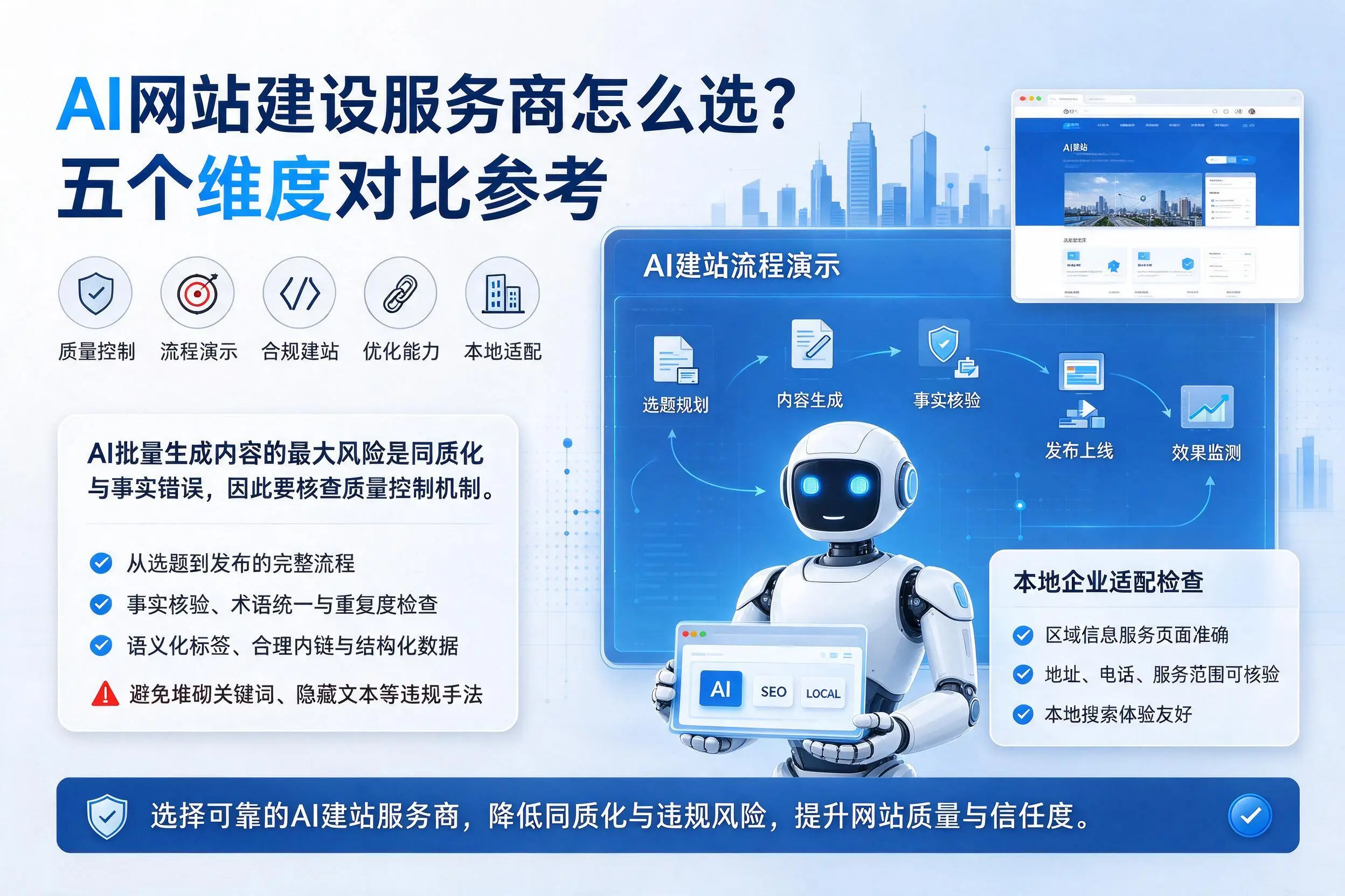 十堰AI网站建设服务商怎么选？五个维度对比参考